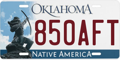 OK license plate 850AFT