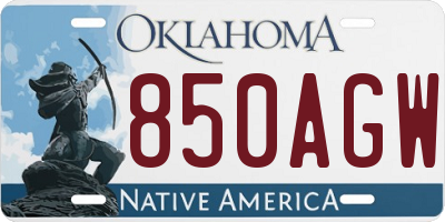OK license plate 850AGW