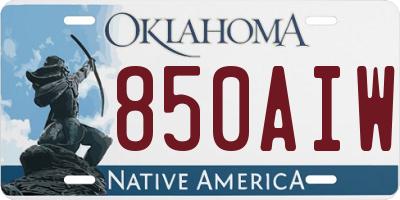 OK license plate 850AIW