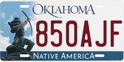 OK license plate 850AJF
