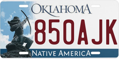OK license plate 850AJK