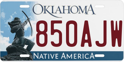 OK license plate 850AJW