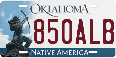 OK license plate 850ALB
