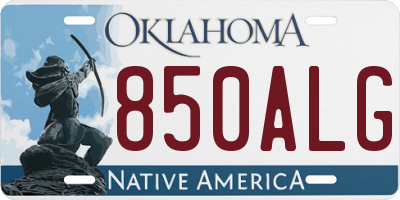 OK license plate 850ALG