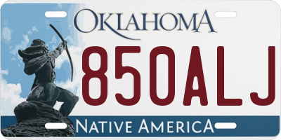OK license plate 850ALJ