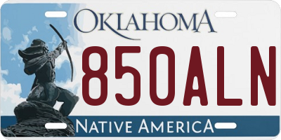 OK license plate 850ALN