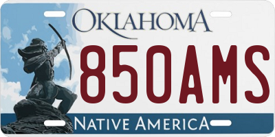 OK license plate 850AMS