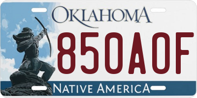 OK license plate 850AOF
