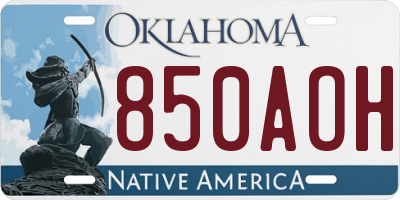OK license plate 850AOH
