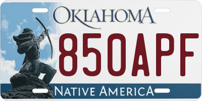 OK license plate 850APF
