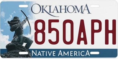 OK license plate 850APH