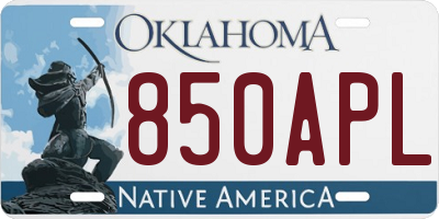 OK license plate 850APL