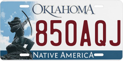 OK license plate 850AQJ