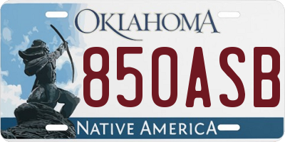 OK license plate 850ASB