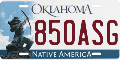 OK license plate 850ASG