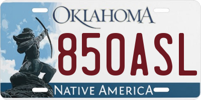 OK license plate 850ASL