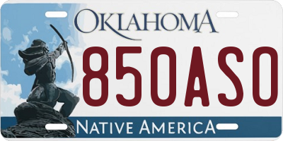 OK license plate 850ASO