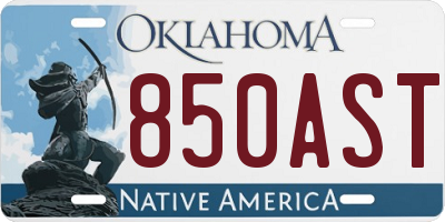 OK license plate 850AST