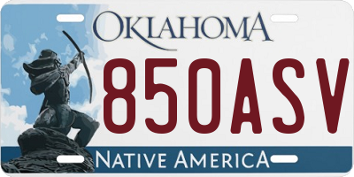 OK license plate 850ASV