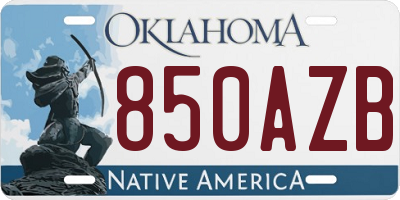 OK license plate 850AZB