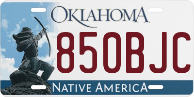 OK license plate 850BJC