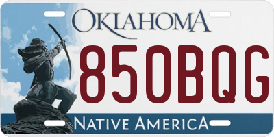 OK license plate 850BQG