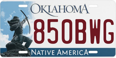 OK license plate 850BWG