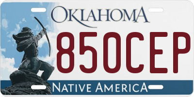 OK license plate 850CEP
