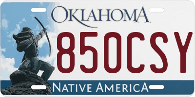 OK license plate 850CSY
