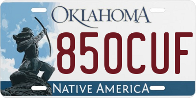 OK license plate 850CUF