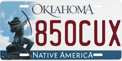 OK license plate 850CUX