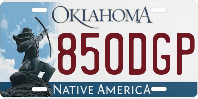 OK license plate 850DGP