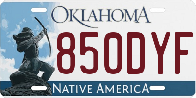 OK license plate 850DYF
