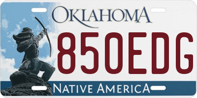 OK license plate 850EDG