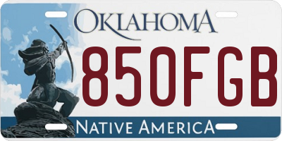OK license plate 850FGB