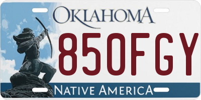OK license plate 850FGY