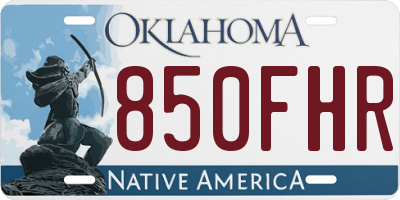 OK license plate 850FHR
