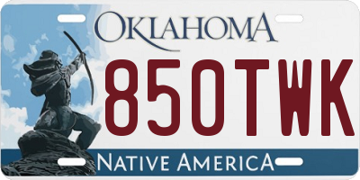 OK license plate 850TWK