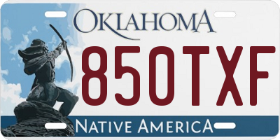 OK license plate 850TXF