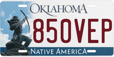 OK license plate 850VEP