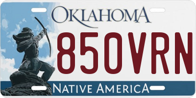 OK license plate 850VRN