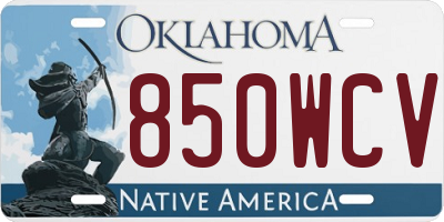 OK license plate 850WCV
