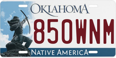 OK license plate 850WNM