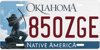OK license plate 850ZGE