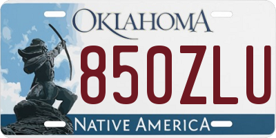 OK license plate 850ZLU