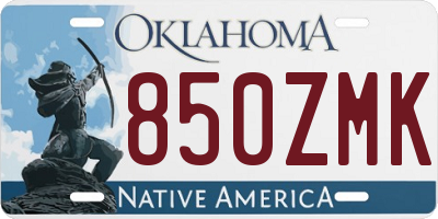 OK license plate 850ZMK