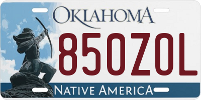 OK license plate 850ZOL