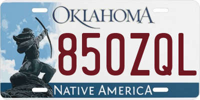 OK license plate 850ZQL