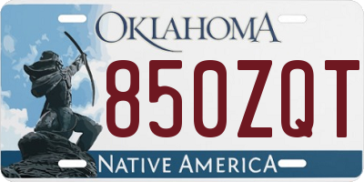 OK license plate 850ZQT