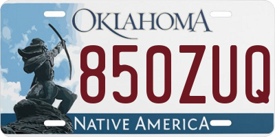 OK license plate 850ZUQ